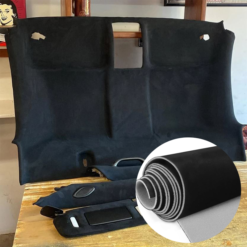 Sound Dampening Foam - 200/300x150cm Black Car Suede Headliner Fabric