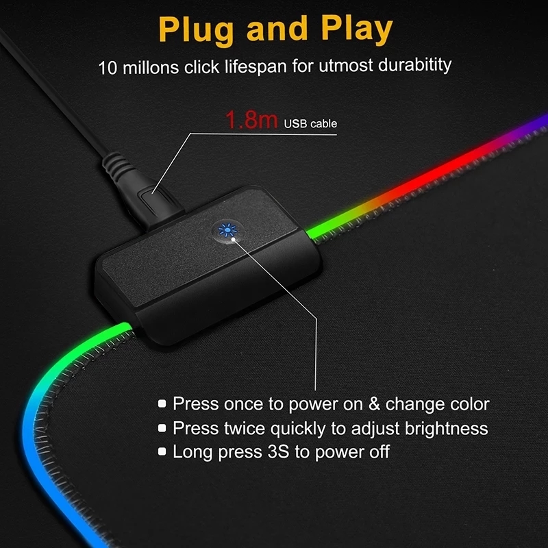 LED Light Mousepad RGB Keyboar - Esports Gaming Table review and price