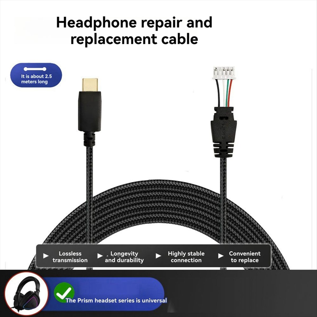 DT75New Arrival Braided Wire f - Esports Wireless Gaming Headset review and price
