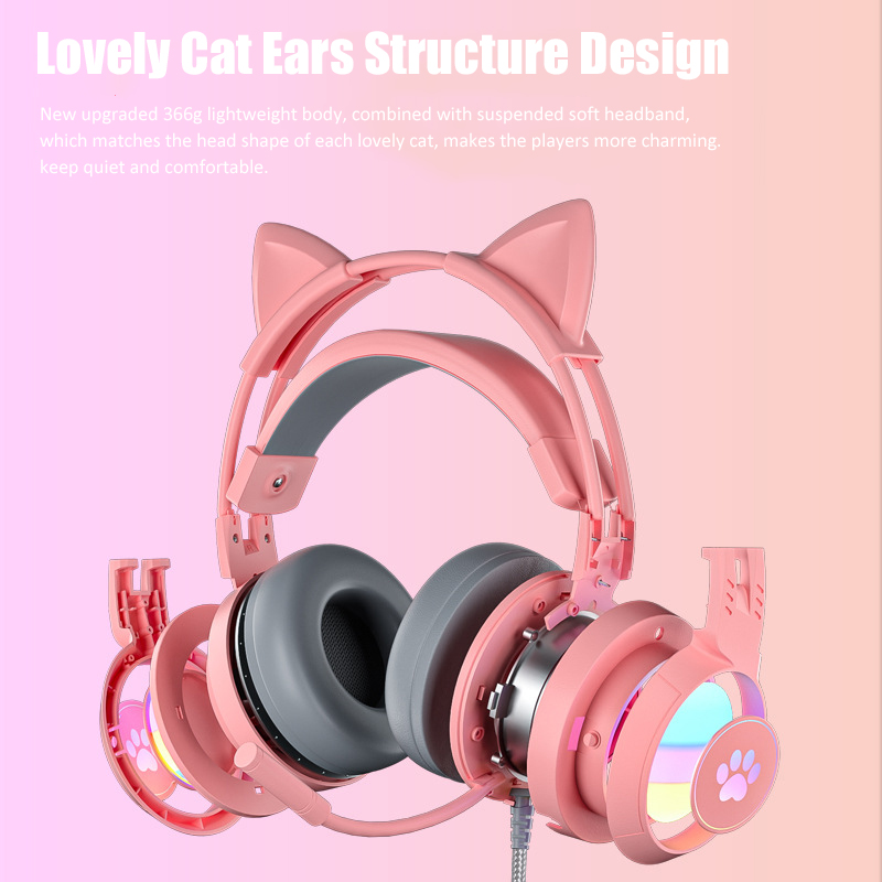 Cute Cat Ear Gaming Headphones - Esports Gaming Monitor review and price