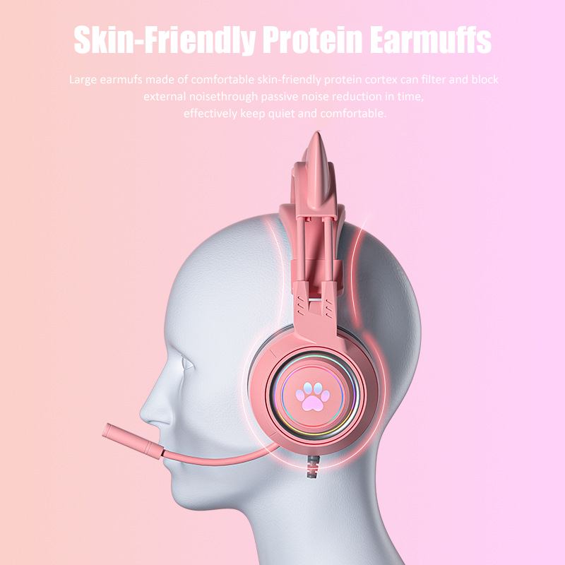 Cute Cat Ear Gaming Headphones - Esports Gaming Monitor review and price